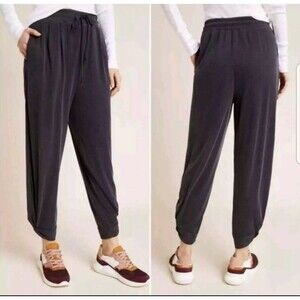 ANTHROPOLOGIE SATURDAY SUNDAY Black ANKLE TWIST‎ JOGGER Pants SIZE XS Harem